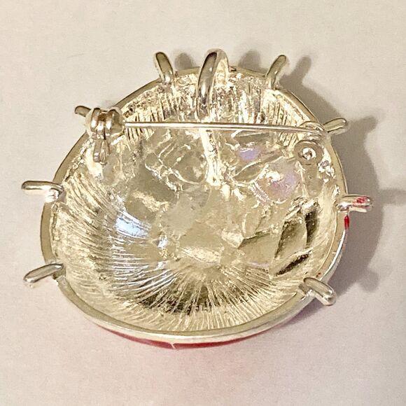 Red Ladybug Pin Brooch Pendant Necklace Enamel 22" Black Cord Insect Bug Big - Picture 8 of 12